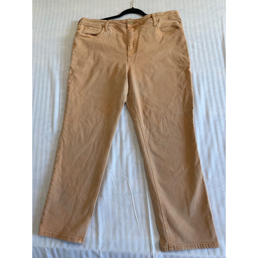 KUT from the Kloth Rachael Fab Ab Mom Jeans High Rise Orange Apricot Size 18